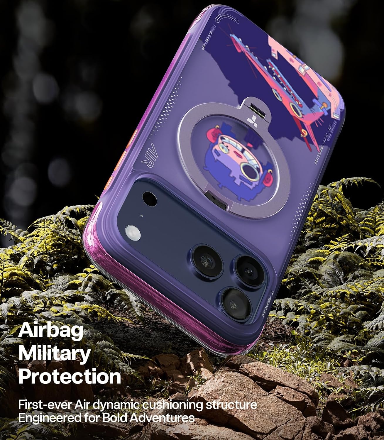 image:imageTORRAS Ostand Q3 Air for iPhone 16 Pro Max Case with 360 Magnetic Stand Fit for MagSafe Military Grade Drop Tested Camera Control Button Shockproof Phone Case for iPhone 16 Pro Max 69 BlackDawnbreak Guard