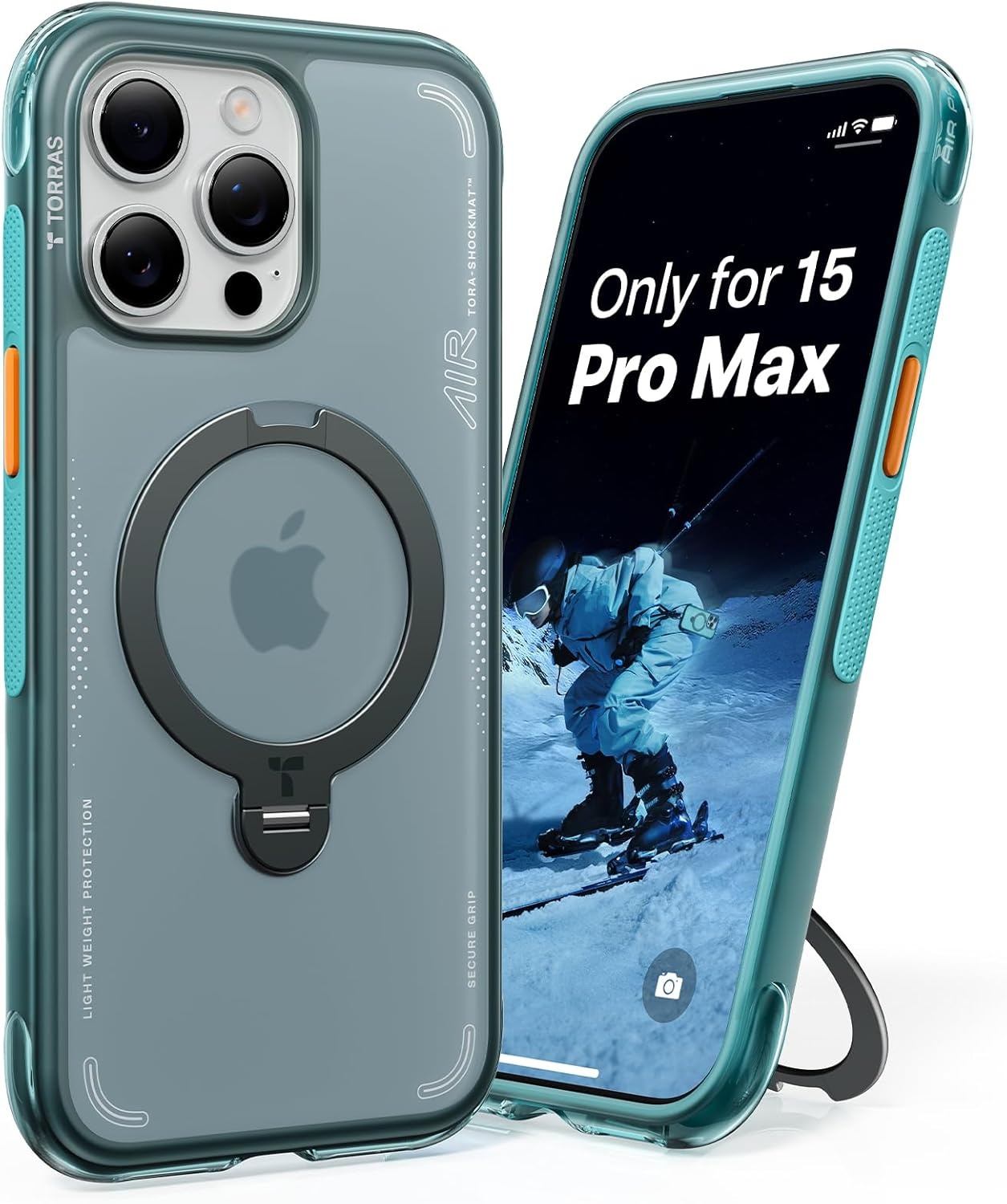 image:imageTORRAS Ostand Q3 Air for iPhone 16 Pro Max Case with 360 Magnetic Stand Fit for MagSafe Military Grade Drop Tested Camera Control Button Shockproof Phone Case for iPhone 16 Pro Max 69 BlackGlacier Sprint