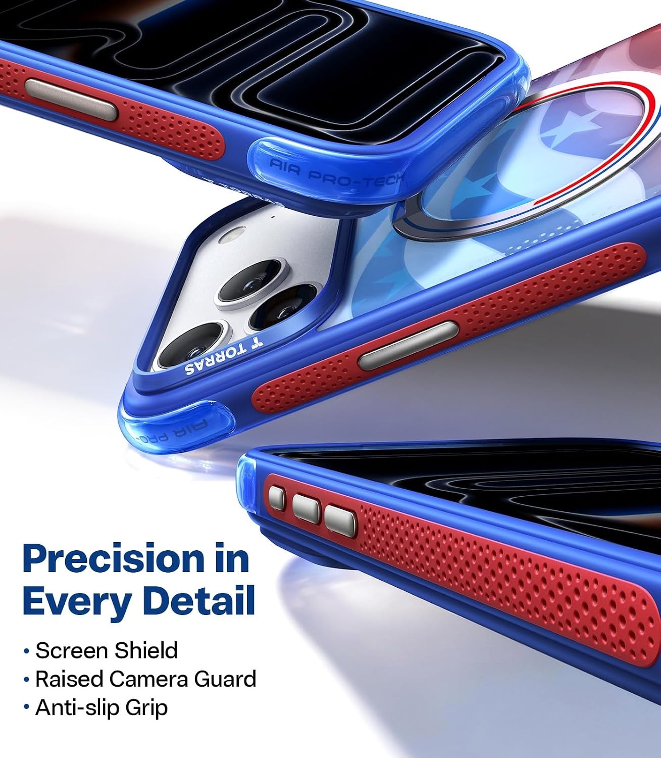 image:imageTORRAS Ostand Q3 Air for iPhone 16 Pro Max Case with 360 Magnetic Stand Fit for MagSafe Military Grade Drop Tested Camera Control Button Shockproof Phone Case for iPhone 16 Pro Max 69 BlackStarlight
