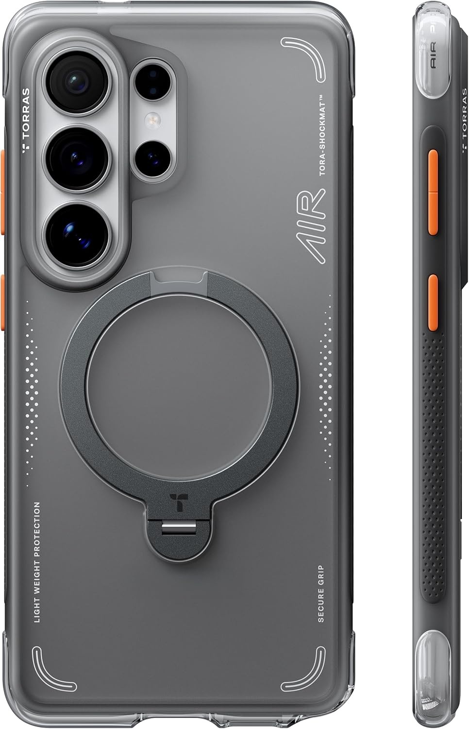image:imageTORRAS Ostand Q3 Air for iPhone 16 Pro Max Case with 360 Magnetic Stand Fit for MagSafe Military Grade Drop Tested Camera Control Button Shockproof Phone Case for iPhone 16 Pro Max 69 BlackShadow Black