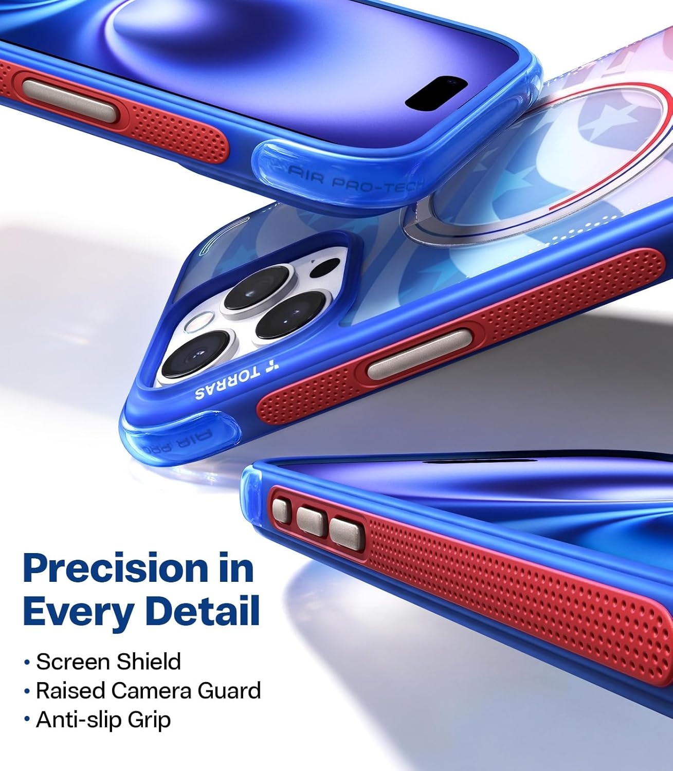 image:imageTORRAS Ostand Q3 Air for iPhone 16 Pro Max Case with 360 Magnetic Stand Fit for MagSafe Military Grade Drop Tested Camera Control Button Shockproof Phone Case for iPhone 16 Pro Max 69 BlackStarlight