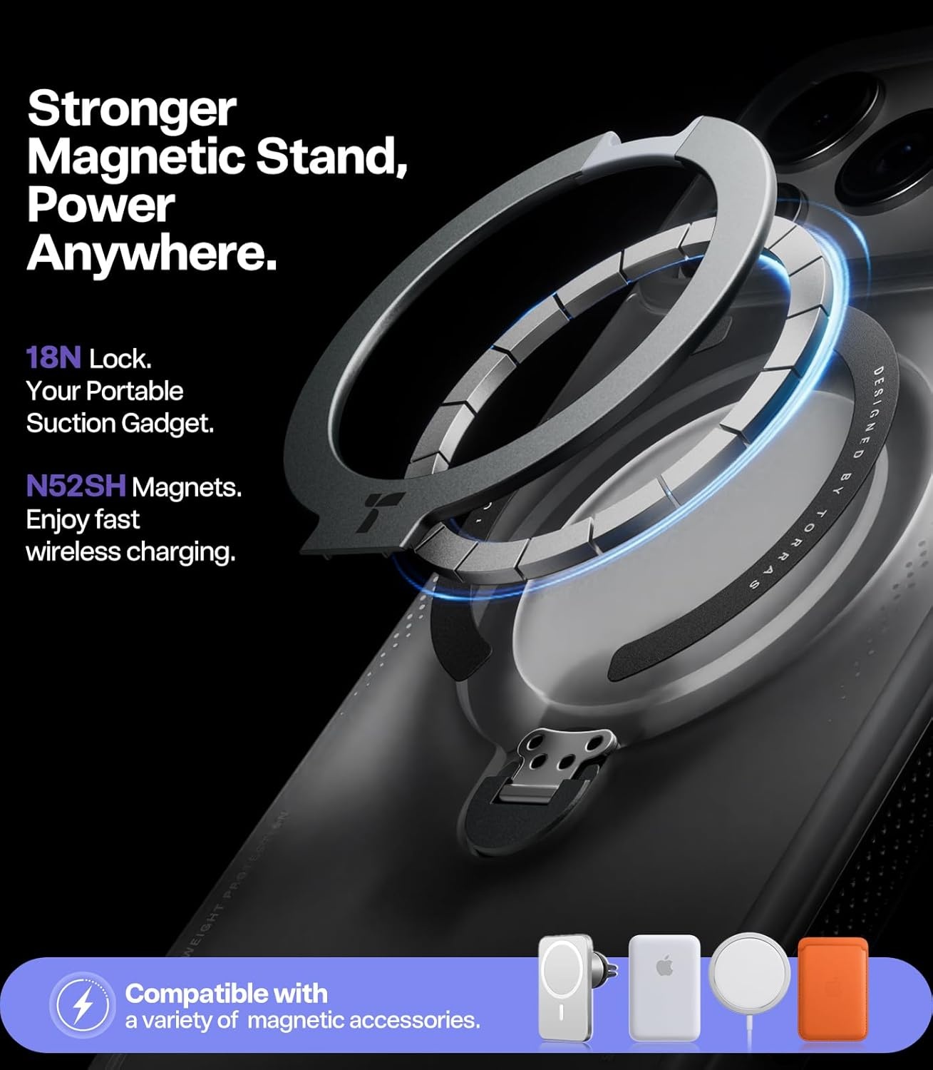 image:imageTORRAS Ostand Q3 Air for iPhone 16 Pro Max Case with 360 Magnetic Stand Fit for MagSafe Military Grade Drop Tested Camera Control Button Shockproof Phone Case for iPhone 16 Pro Max 69 BlackDawnbreak Guard