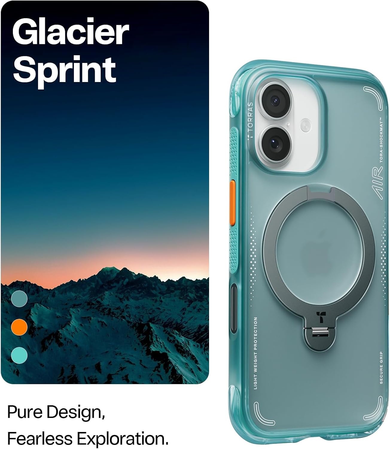 image:imageTORRAS Ostand Q3 Air for iPhone 16 Pro Max Case with 360 Magnetic Stand Fit for MagSafe Military Grade Drop Tested Camera Control Button Shockproof Phone Case for iPhone 16 Pro Max 69 BlackGlacier Sprint