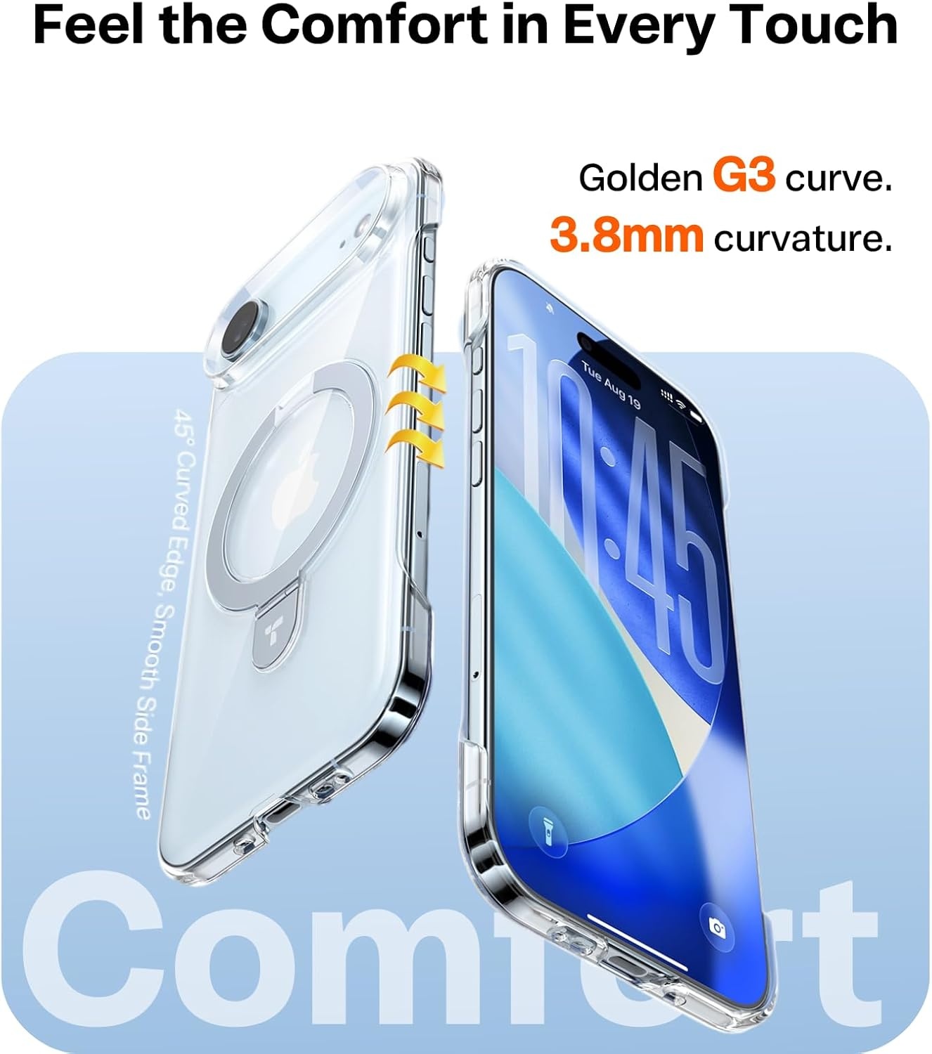 image:imageTORRAS Ostand Slim for iPhone 17 Pro Max Case Clear Upgraded Magnetic Stand Fit for MagSafe Frameless with Thin OpenEdge Fit Minimalist Phone Case for iPhone 17 Pro Max 69 Drop ProtectionClear