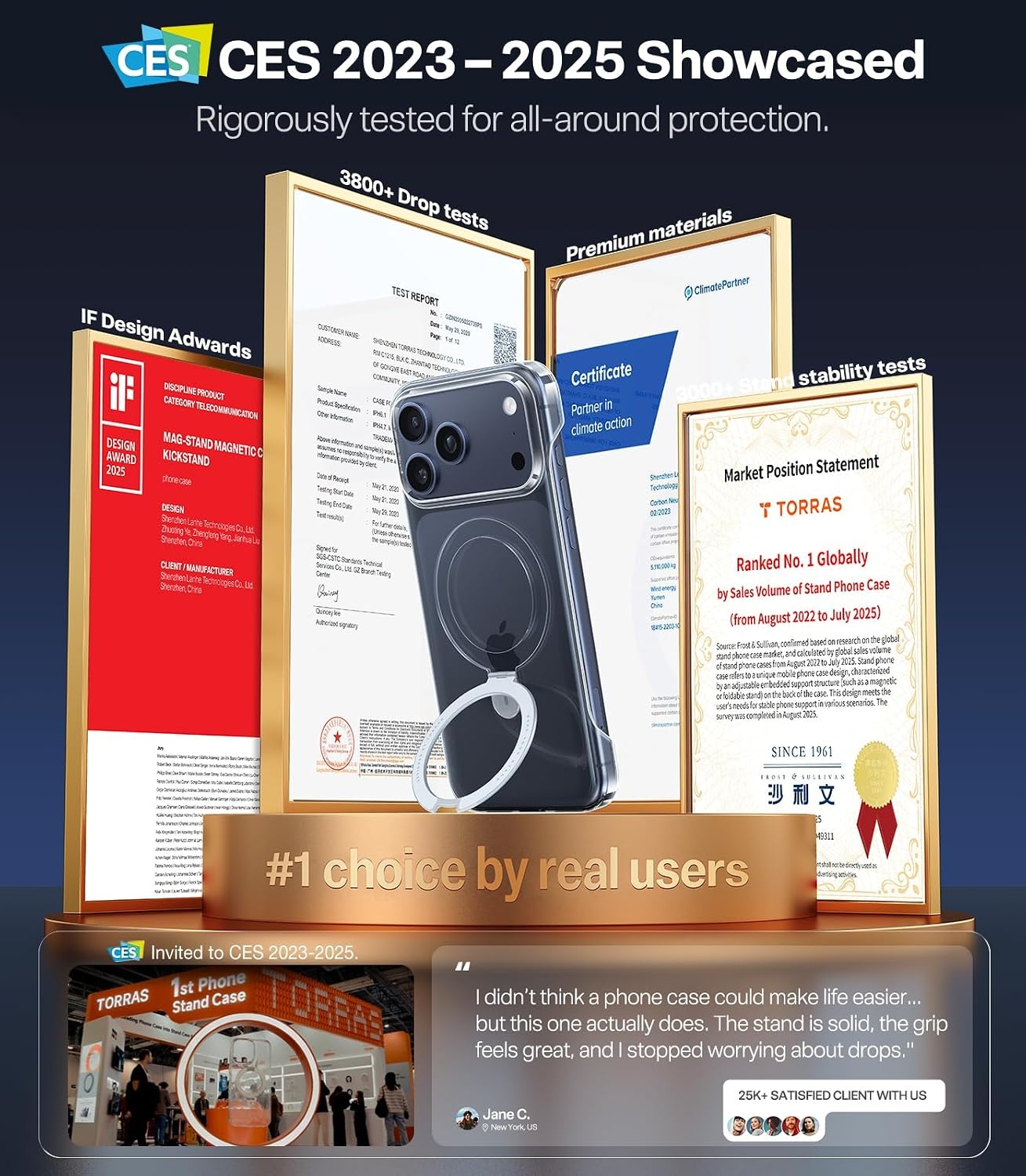 image:imageTORRAS Ostand Slim for iPhone 17 Pro Max Case Clear Upgraded Magnetic Stand Fit for MagSafe Frameless with Thin OpenEdge Fit Minimalist Phone Case for iPhone 17 Pro Max 69 Drop ProtectionClear