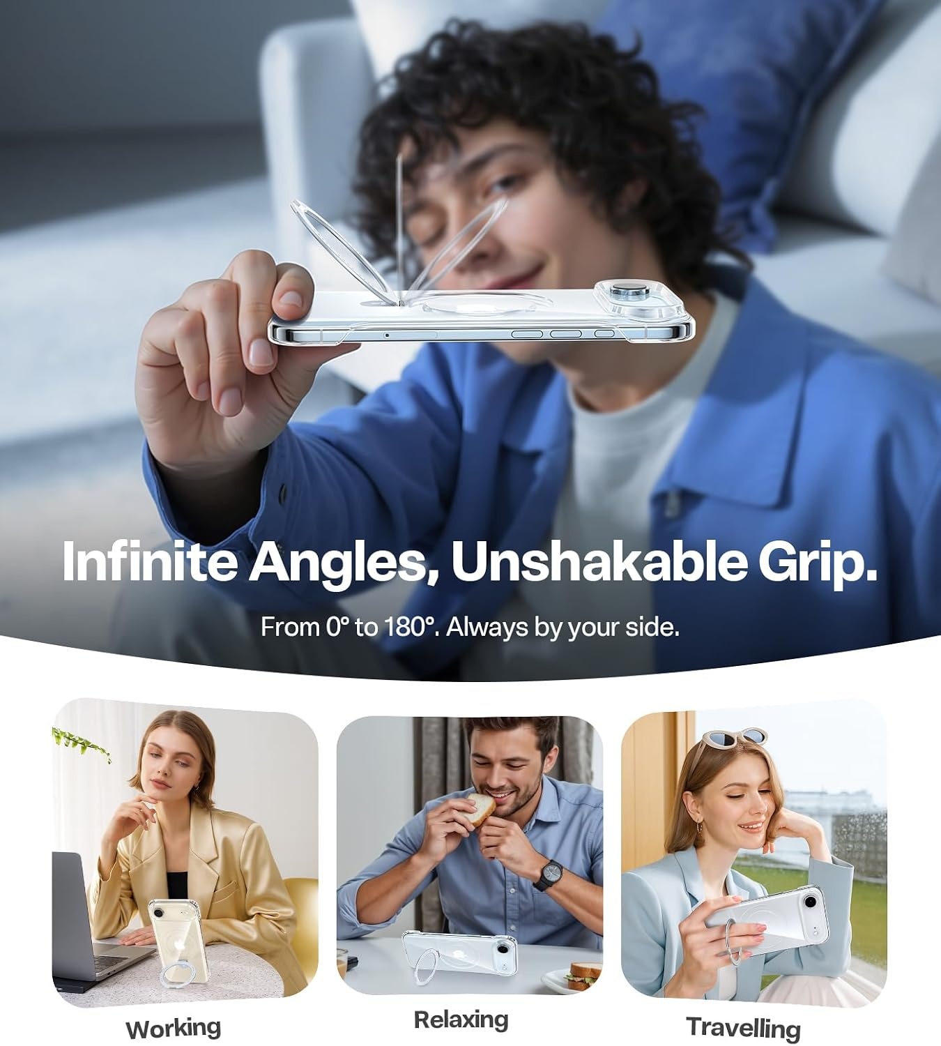 image:imageTORRAS Ostand Slim for iPhone 17 Pro Max Case Clear Upgraded Magnetic Stand Fit for MagSafe Frameless with Thin OpenEdge Fit Minimalist Phone Case for iPhone 17 Pro Max 69 Drop ProtectionClear