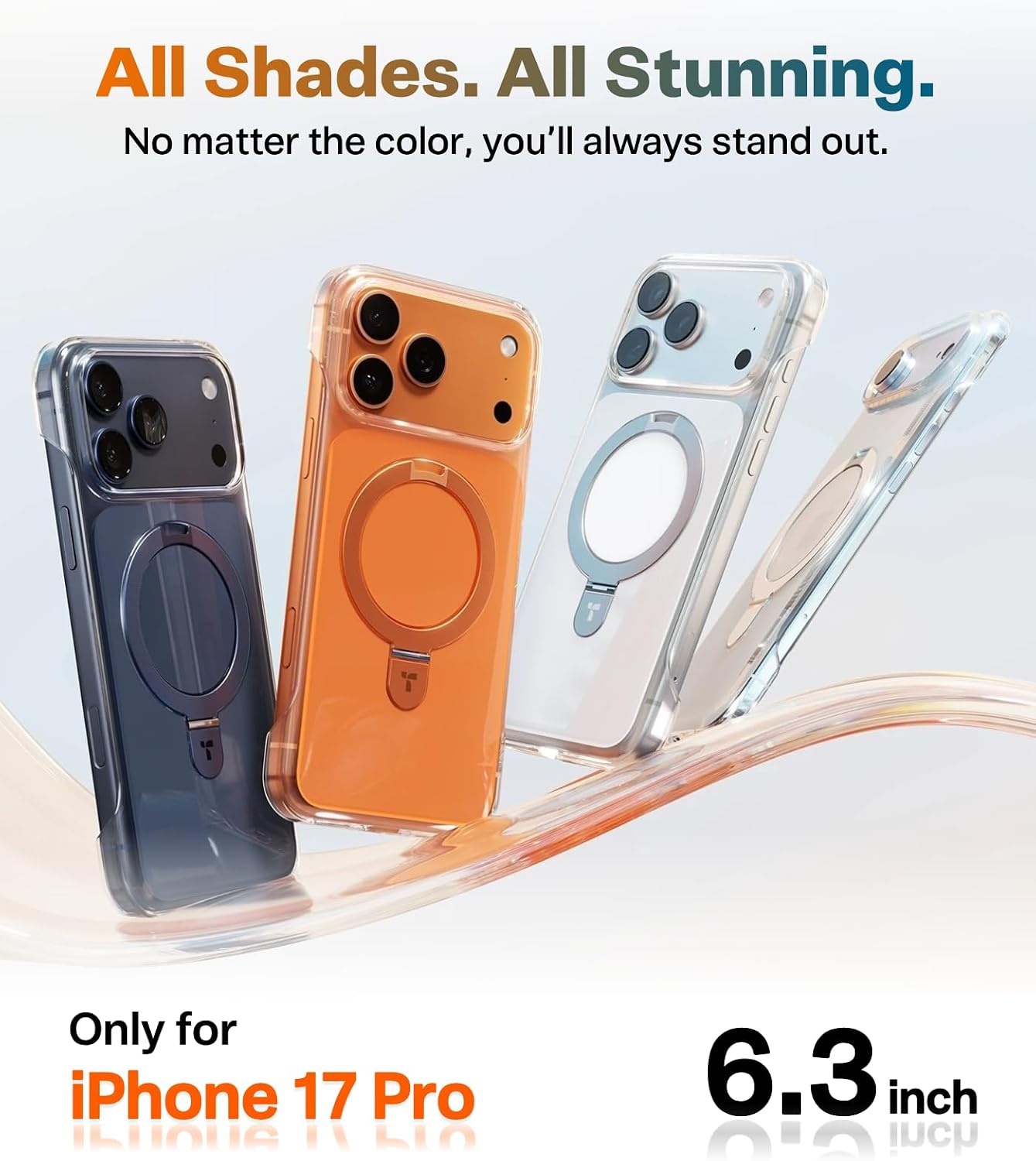 image:imageTORRAS Ostand Slim for iPhone 17 Pro Max Case Clear Upgraded Magnetic Stand Fit for MagSafe Frameless with Thin OpenEdge Fit Minimalist Phone Case for iPhone 17 Pro Max 69 Drop ProtectionClear
