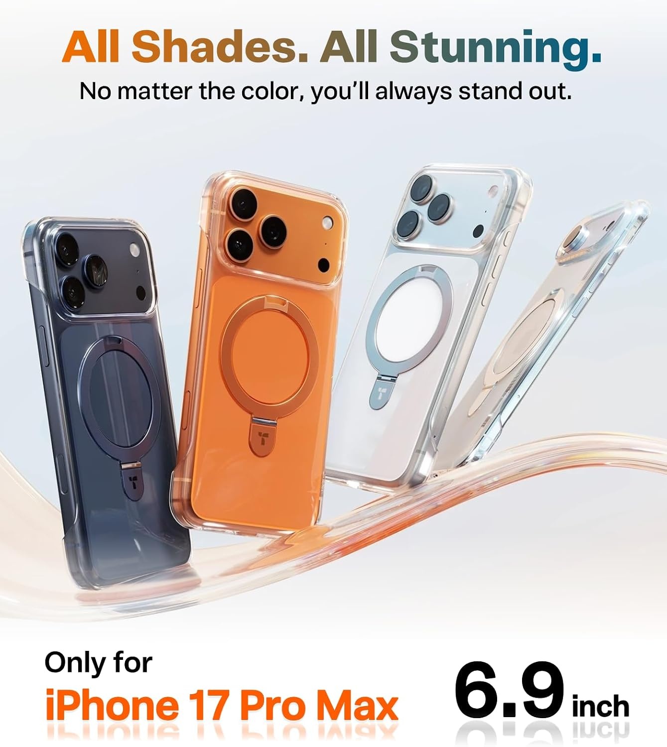 image:imageTORRAS Ostand Slim for iPhone 17 Pro Max Case Clear Upgraded Magnetic Stand Fit for MagSafe Frameless with Thin OpenEdge Fit Minimalist Phone Case for iPhone 17 Pro Max 69 Drop ProtectionClear
