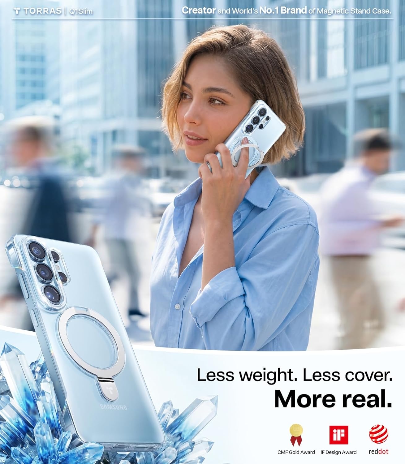 image:imageTORRAS Pale Apricot Magnetic for Galaxy S25 Ultra Case Fit for Magsafe Ring Stand Shockproof Translucent Slim Protective Phone Cover for S25 Ultra ApricotClear