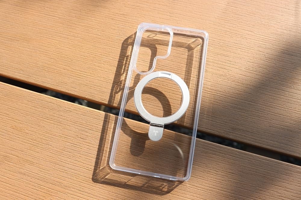 image:imageTORRAS Pale Apricot Magnetic for Galaxy S25 Ultra Case Fit for Magsafe Ring Stand Shockproof Translucent Slim Protective Phone Cover for S25 Ultra ApricotDiamond Clear