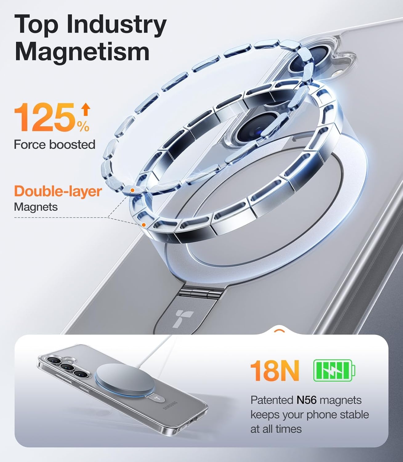 image:imageTORRAS Pale Apricot Magnetic for Galaxy S25 Ultra Case Fit for Magsafe Ring Stand Shockproof Translucent Slim Protective Phone Cover for S25 Ultra ApricotClear