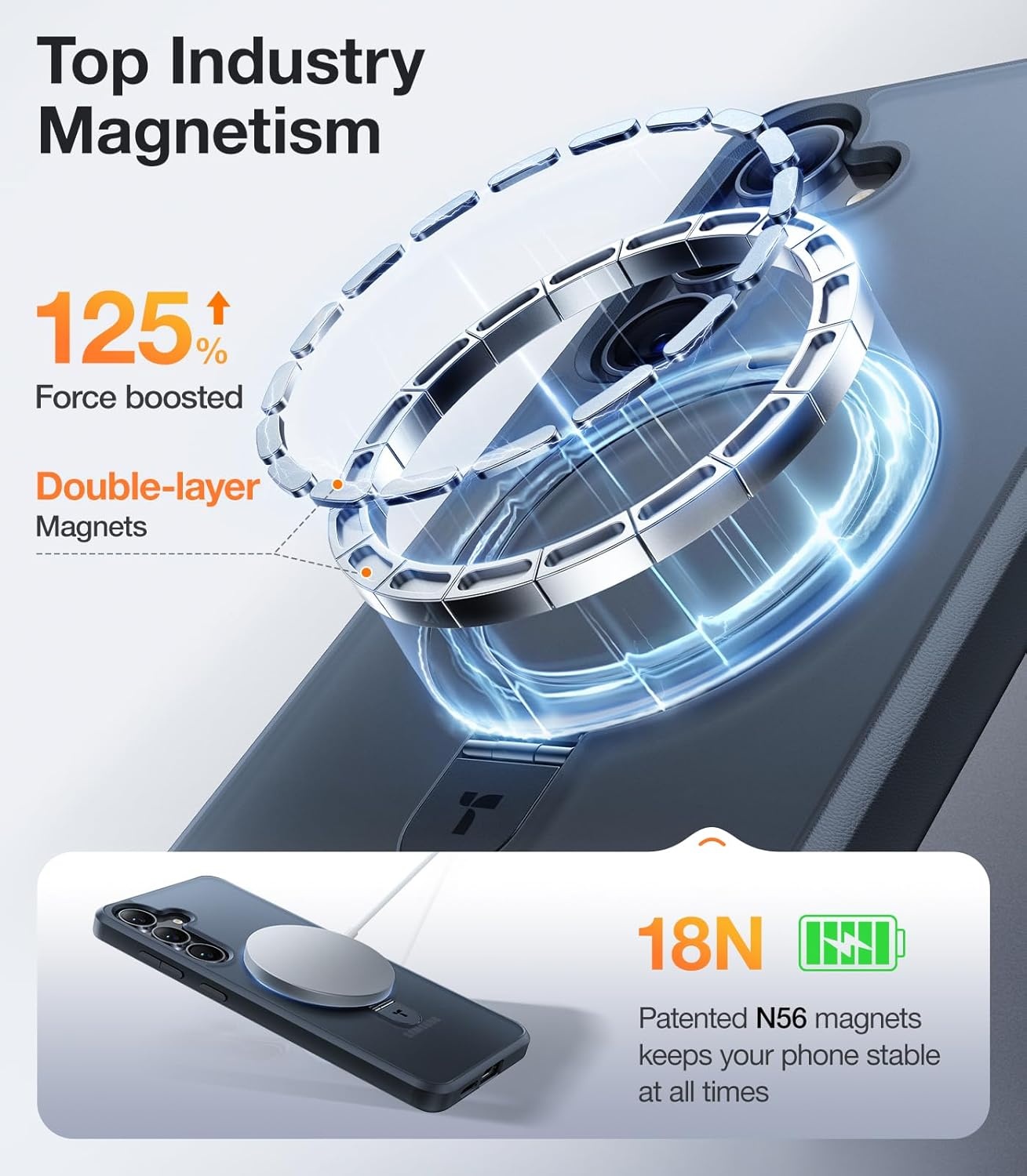image:imageTORRAS Pale Apricot Magnetic for Galaxy S25 Ultra Case Fit for Magsafe Ring Stand Shockproof Translucent Slim Protective Phone Cover for S25 Ultra ApricotBlack