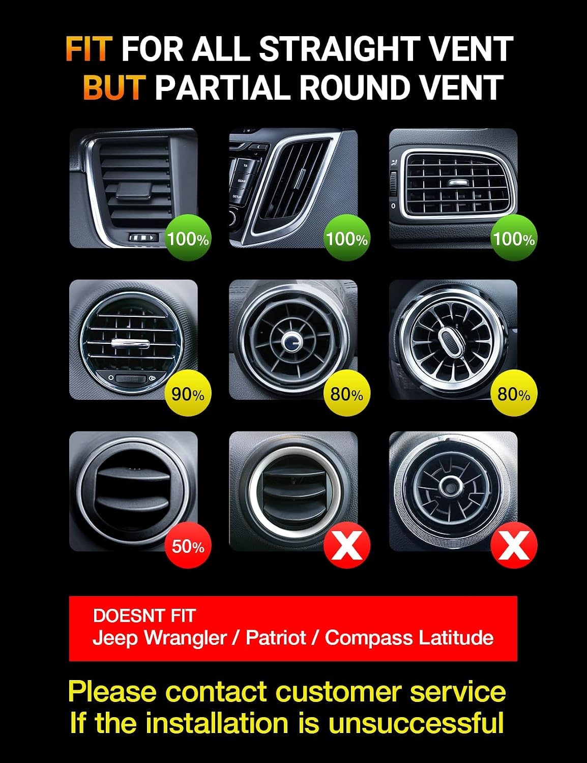 image:imageTORRAS Phone Holder for Car Upgraded Hook Clip Never Shake Universal Stable Car Phone Mount Air Vent Holder Cradle Case Friendly Fits for iPhone 16 15 14 13 12 Pro Max S23 22Ultra Note 20