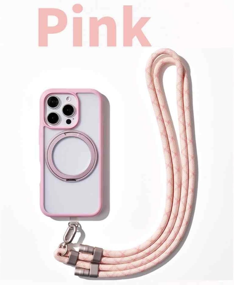 image:imageTORRAS Phone Lanyard Crossbody with 2 Phone Tabs Adjustable Anti Theft Phone Strap for All Phones Premium Metal Buckles SkinFriendly Universal Cell Phone Neck lanyard for Travel Essentials Black7pink