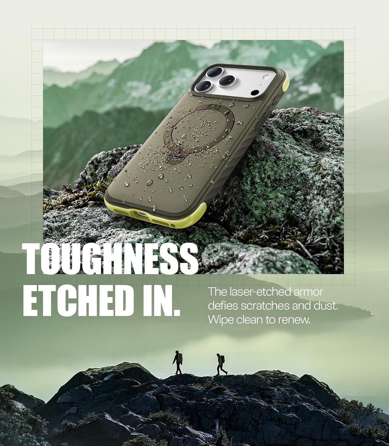 image:imageTORRAS Q3 Rugged for iPhone 17 Pro Max Case with 360 Magnetic Stand Tough 7X MilGrade Protection Fit for MagSafe AntiSlip Grippy Sides Camera Control ButtonMicrofiber Lining Deep Blue3Moss Green