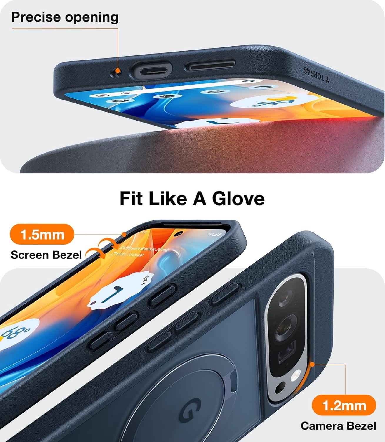 image:imageTORRAS Q3 Spin Magnetic 360 Stand for Google Pixel 10 Pro Case 10 Case Fit for Magsafe 4X Military Grade Protection Shockproof Pixel 10 Pro Phone Case with Stand Translucent BlackBlack