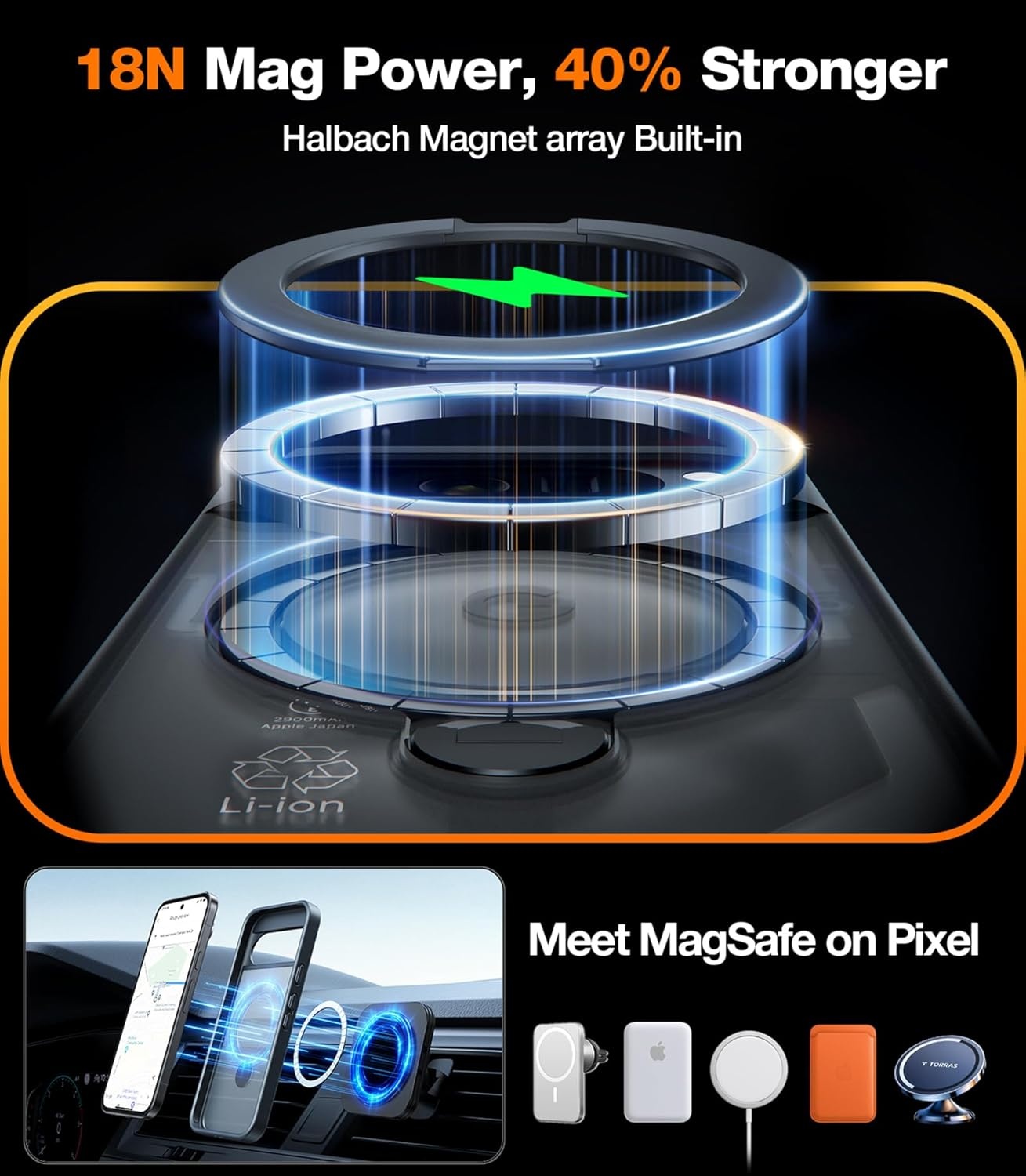 image:imageTORRAS Q3 Spin Magnetic 360 Stand for Google Pixel 10 Pro Case 10 Case Fit for Magsafe 4X Military Grade Protection Shockproof Pixel 10 Pro Phone Case with Stand Translucent BlackBlack