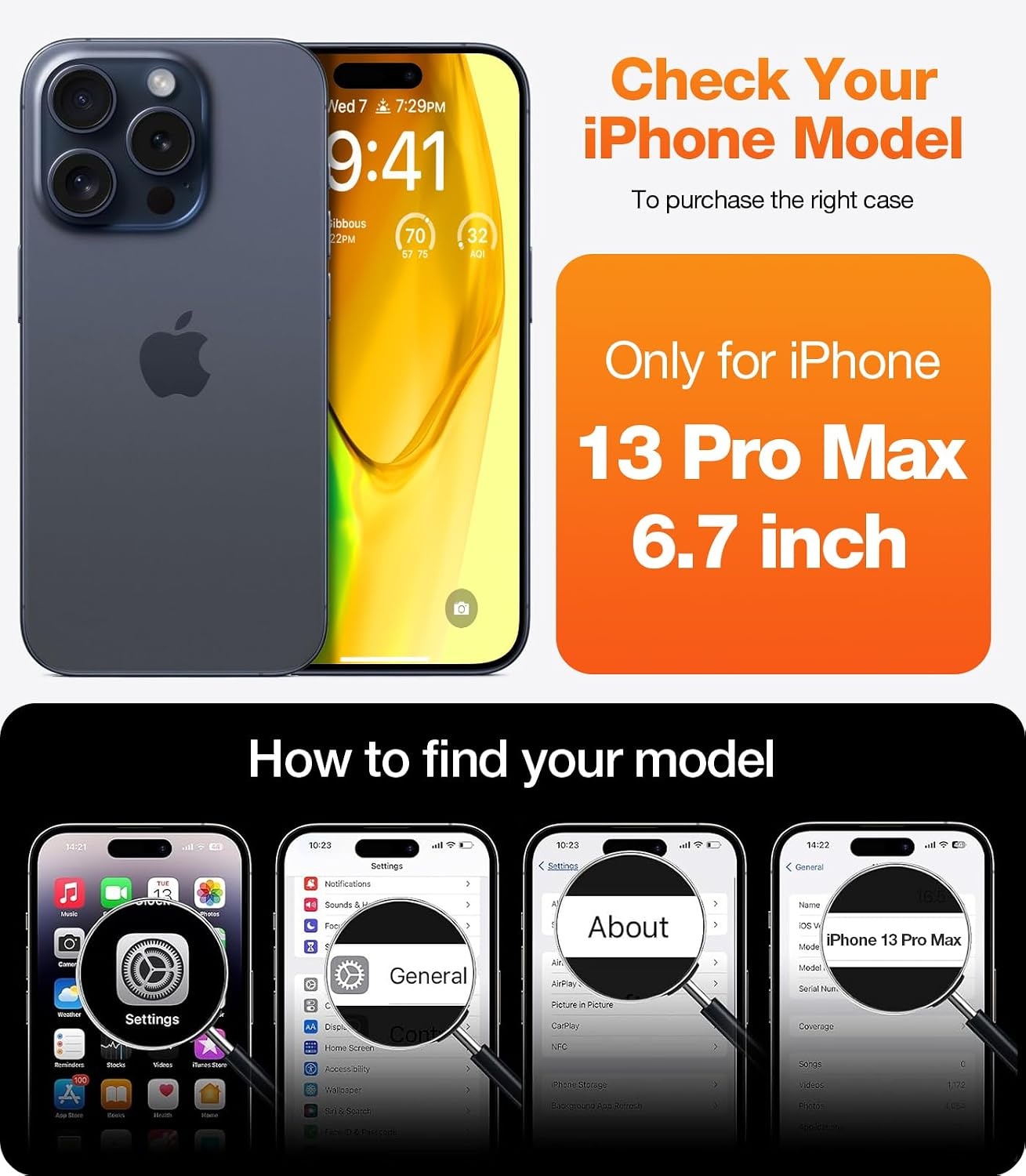 image:imageTORRAS Q3 Spin for iPhone 13 Pro Max Case 360 Magnetic Stand Fit for Magsafe Fit for Magsafe Military Grade Shockproof Phone Case with Kickstand Black