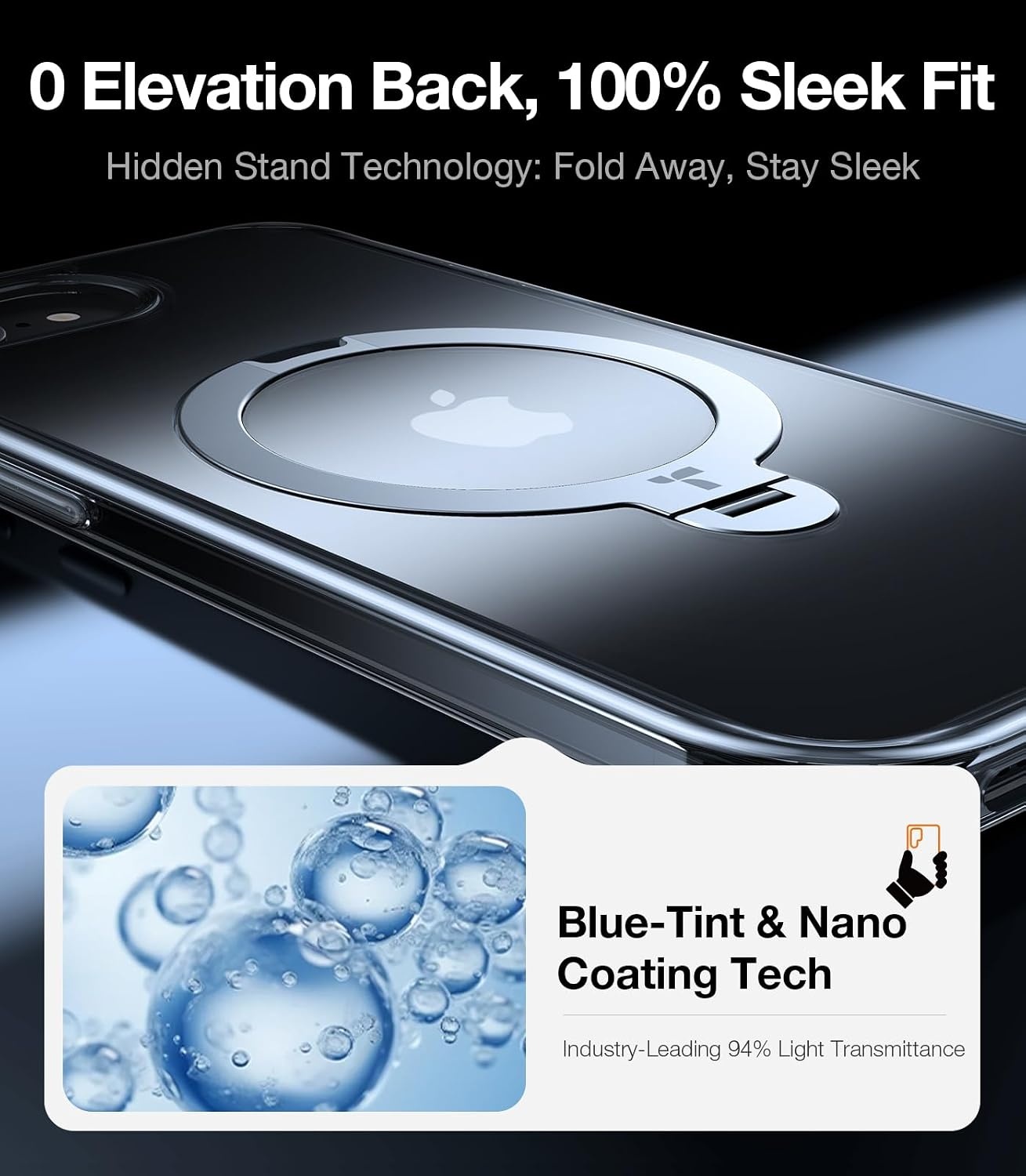 image:imageTORRAS Q3 Spin for iPhone 14 Pro Max Case with 360 Magnetic Stand Compatible with MagSafe Military Grade Protective Case for iPhone 14 Pro Max Phone Case with Kickstand BlackClear