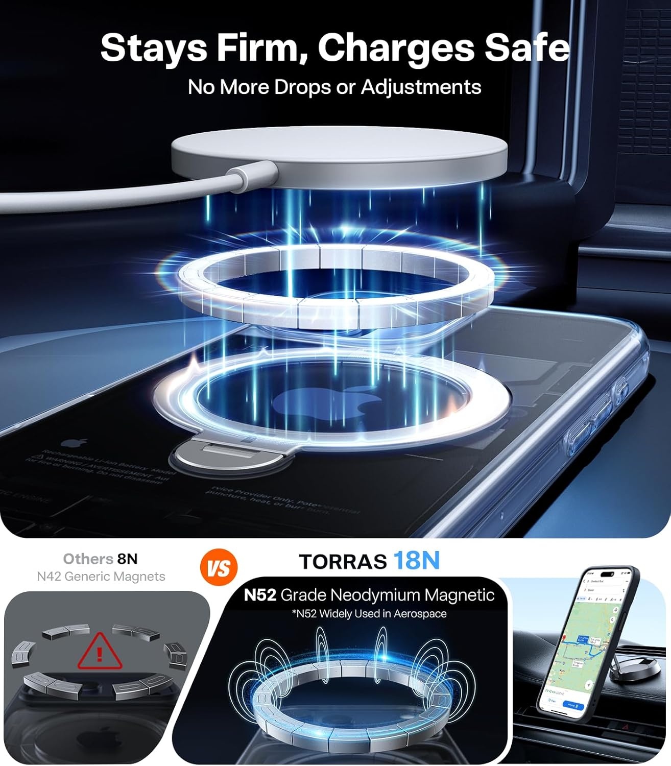 image:imageTORRAS Q3 Spin for iPhone 14 Pro Max Case with 360 Magnetic Stand Compatible with MagSafe Military Grade Protective Case for iPhone 14 Pro Max Phone Case with Kickstand BlackClear