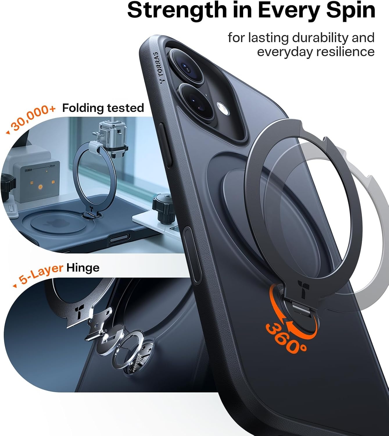 image:imageTORRAS Q3 Spin for iPhone 14 Pro Max Case with 360 Magnetic Stand Compatible with MagSafe Military Grade Protective Case for iPhone 14 Pro Max Phone Case with Kickstand BlackBlack