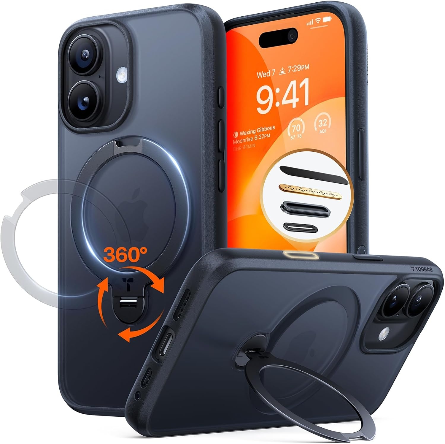 image:imageTORRAS Q3 Spin for iPhone 14 Pro Max Case with 360 Magnetic Stand Compatible with MagSafe Military Grade Protective Case for iPhone 14 Pro Max Phone Case with Kickstand BlackBlack