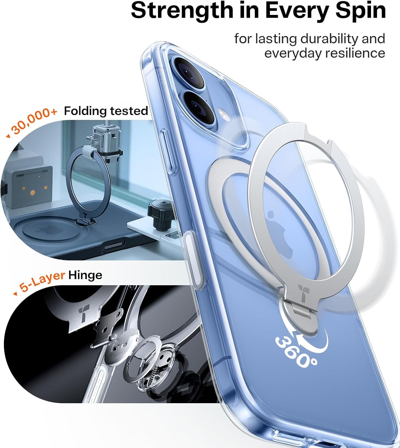 image:imageTORRAS Q3 Spin for iPhone 14 Pro Max Case with 360 Magnetic Stand Compatible with MagSafe Military Grade Protective Case for iPhone 14 Pro Max Phone Case with Kickstand BlackClear