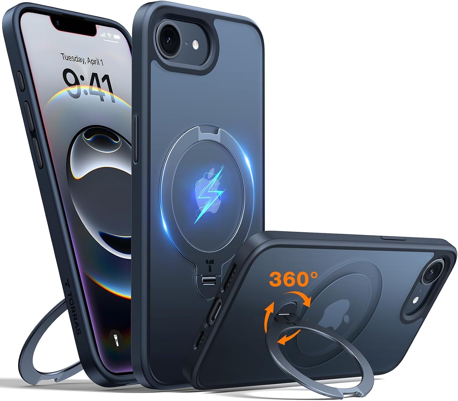 image:imageTORRAS Q3 Spin for iPhone 14 Pro Max Case with 360 Magnetic Stand Compatible with MagSafe Military Grade Protective Case for iPhone 14 Pro Max Phone Case with Kickstand BlackBlack