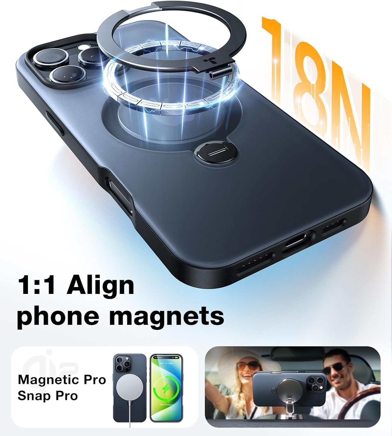 image:imageTORRAS Q3 Spin for iPhone 14 Pro Max Case with 360 Magnetic Stand Compatible with MagSafe Military Grade Protective Case for iPhone 14 Pro Max Phone Case with Kickstand BlackBlack