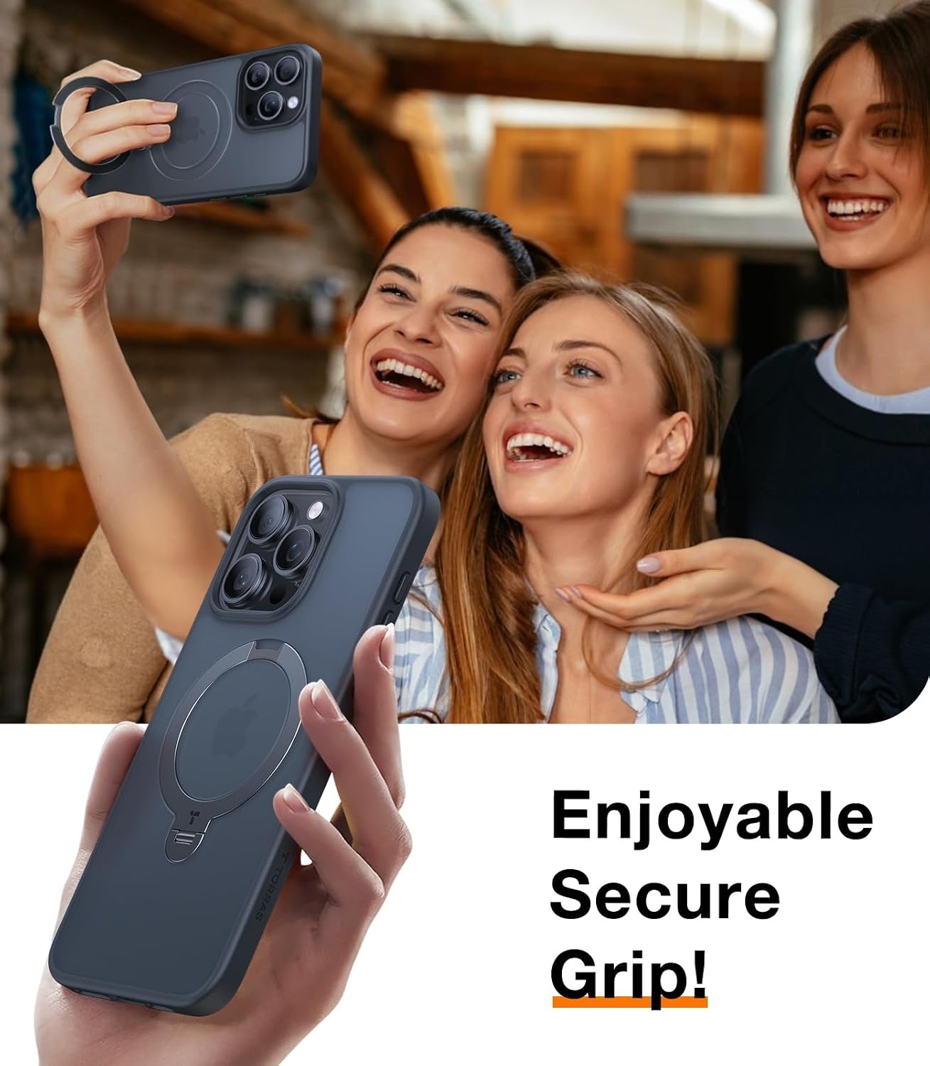 image:imageTORRAS Q3 Spin for iPhone 14 Pro Max Case with 360 Magnetic Stand Compatible with MagSafe Military Grade Protective Case for iPhone 14 Pro Max Phone Case with Kickstand BlackBlack