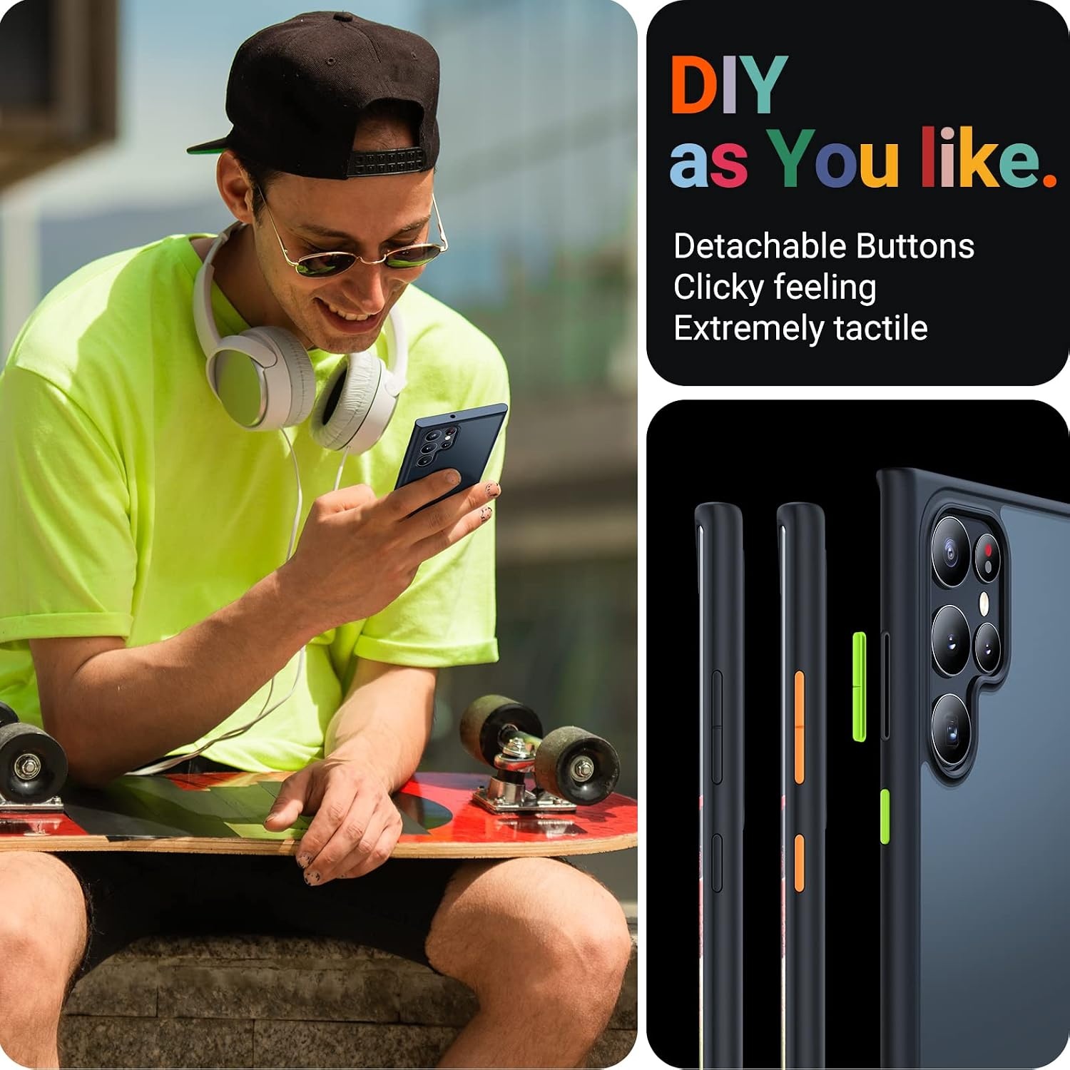 image:imageTORRAS Shockproof Designed for Samsung Galaxy S22 Ultra Case Military Grade Drop Tested SemiClear S22 Ultra Case Hard Black Back Soft Edge Slim Thin Protective Galaxy S22 Ultra Case Black