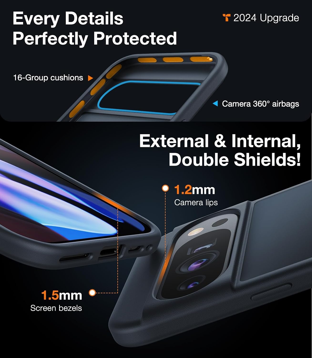 image:imageTORRAS Shockproof for Google Pixel 9 Pro XL Case 16Ft Military Grade Drop Tested Translucent Slim Protective AntiScratch AntiFingerprint Phone Case for Pixel 9 Pro XL BlackBlack