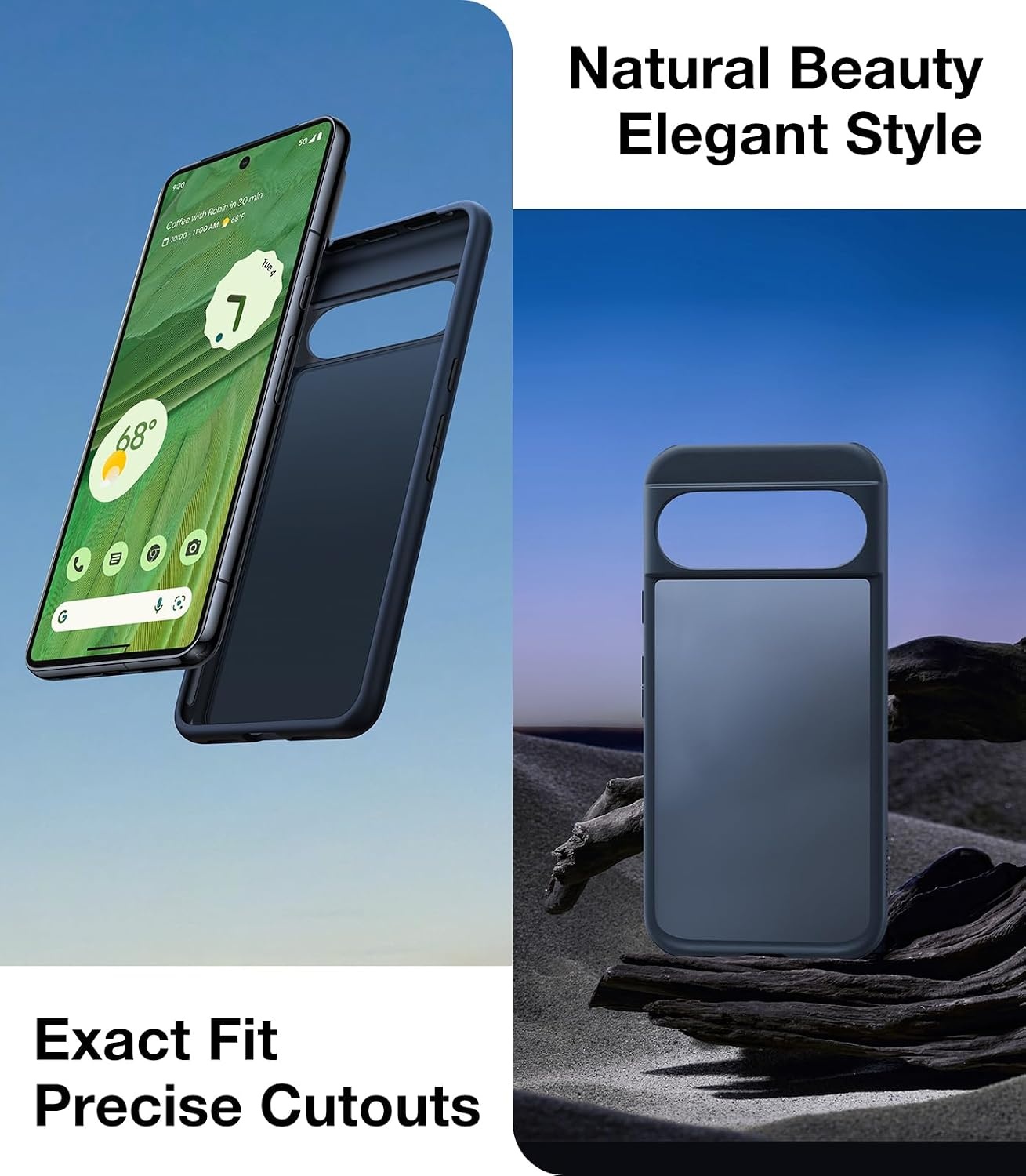 image:imageTORRAS Shockproof for Google Pixel 9 Pro XL Case 16Ft Military Grade Drop Tested Translucent Slim Protective AntiScratch AntiFingerprint Phone Case for Pixel 9 Pro XL BlackBlack