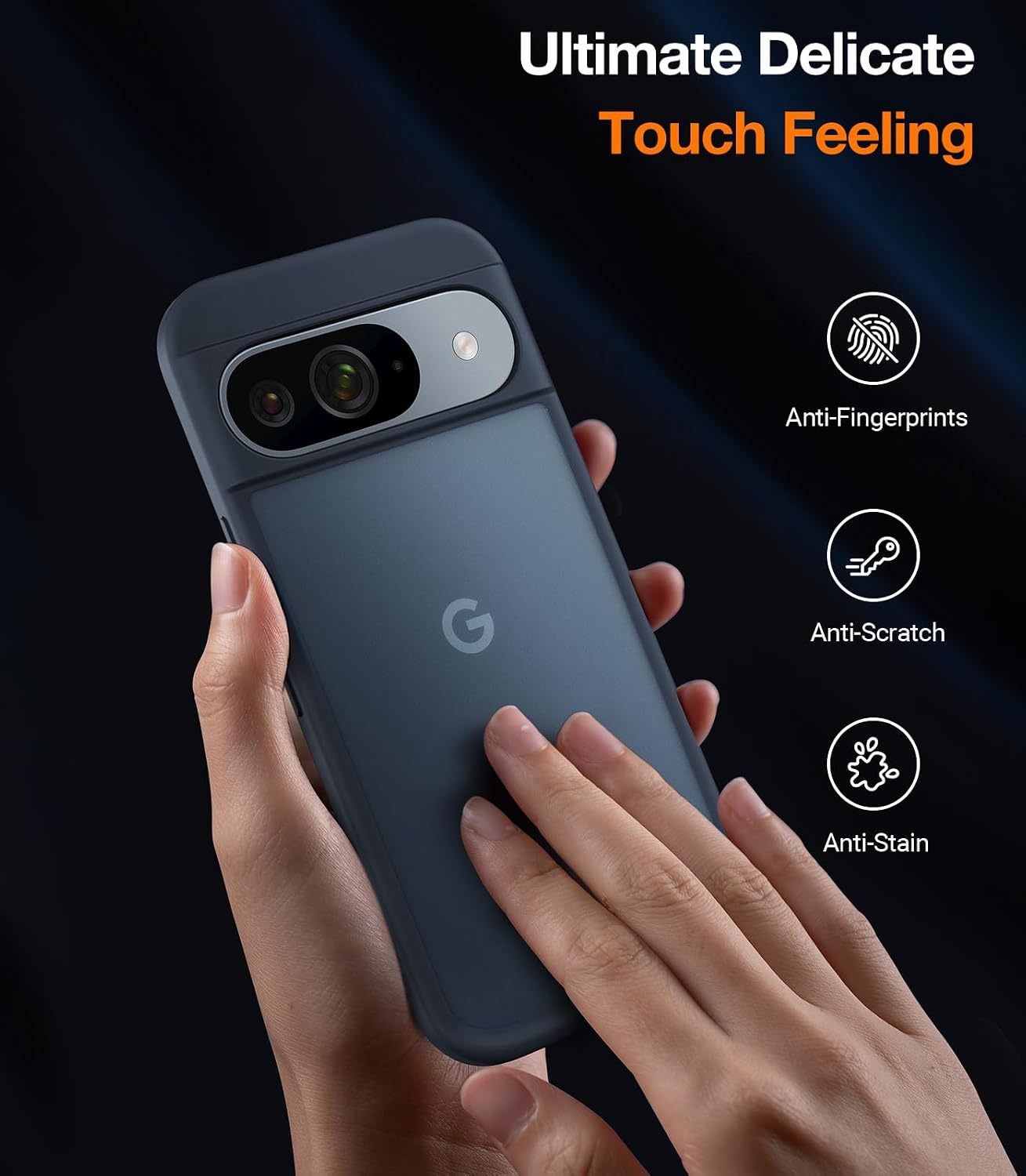image:imageTORRAS Shockproof for Google Pixel 9 Pro XL Case 16Ft Military Grade Drop Tested Translucent Slim Protective AntiScratch AntiFingerprint Phone Case for Pixel 9 Pro XL BlackBlack