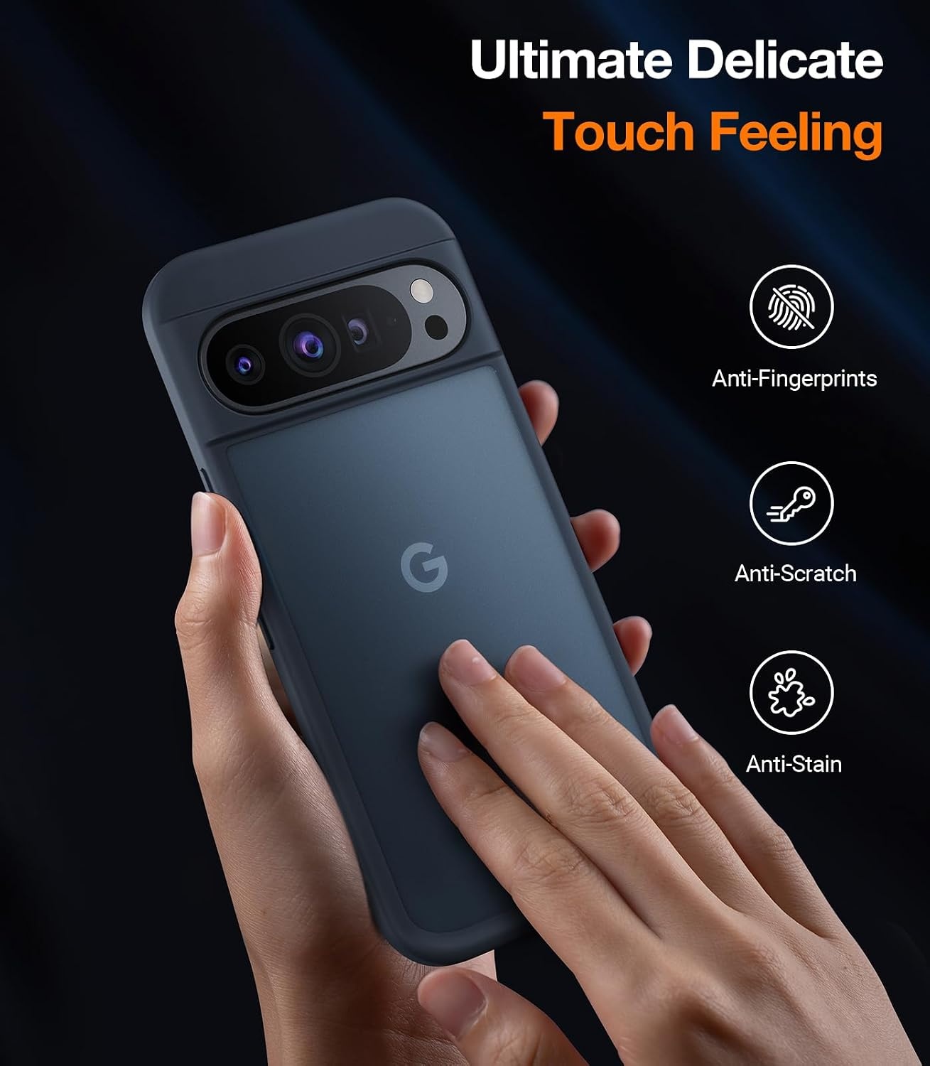 image:imageTORRAS Shockproof for Google Pixel 9 Pro XL Case 16Ft Military Grade Drop Tested Translucent Slim Protective AntiScratch AntiFingerprint Phone Case for Pixel 9 Pro XL BlackBlack