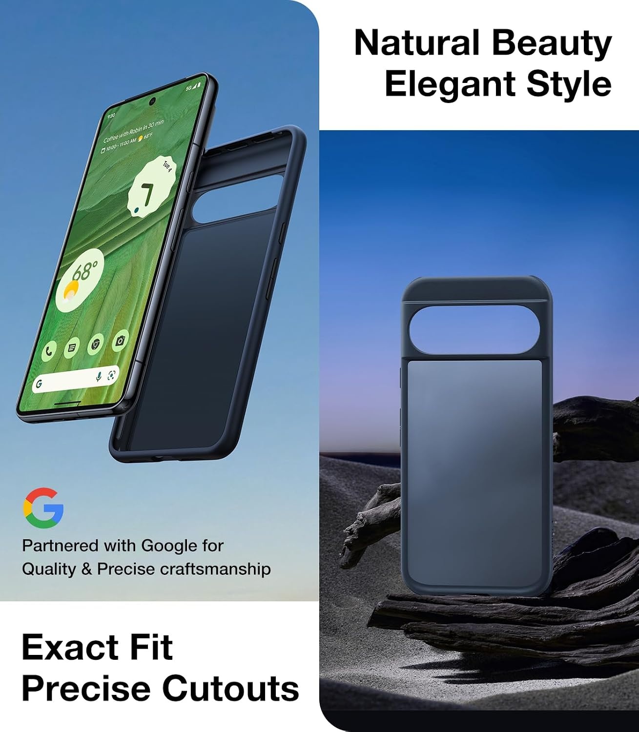 image:imageTORRAS Shockproof for Google Pixel 9 Pro XL Case 16Ft Military Grade Drop Tested Translucent Slim Protective AntiScratch AntiFingerprint Phone Case for Pixel 9 Pro XL BlackBlack
