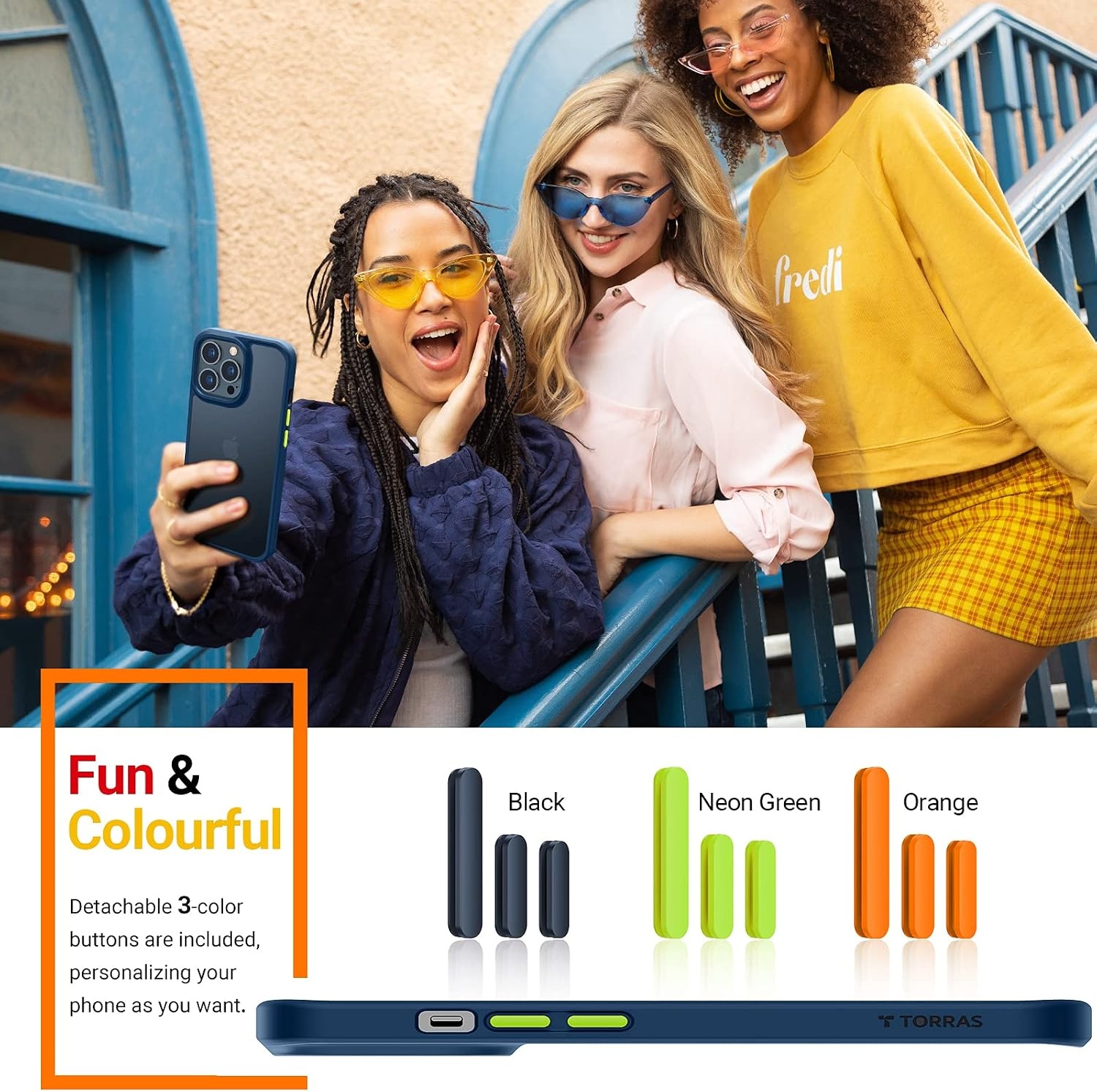 image:imageTORRAS Shockproof for iPhone 17 Pro Max Case with Camera Control Button 12FT Military Grade Drop Protection Enhanced Grip amp Soft Touch Translucent Slim 17 Pro Max Case 3 colors Buttons Deep BlueBlue