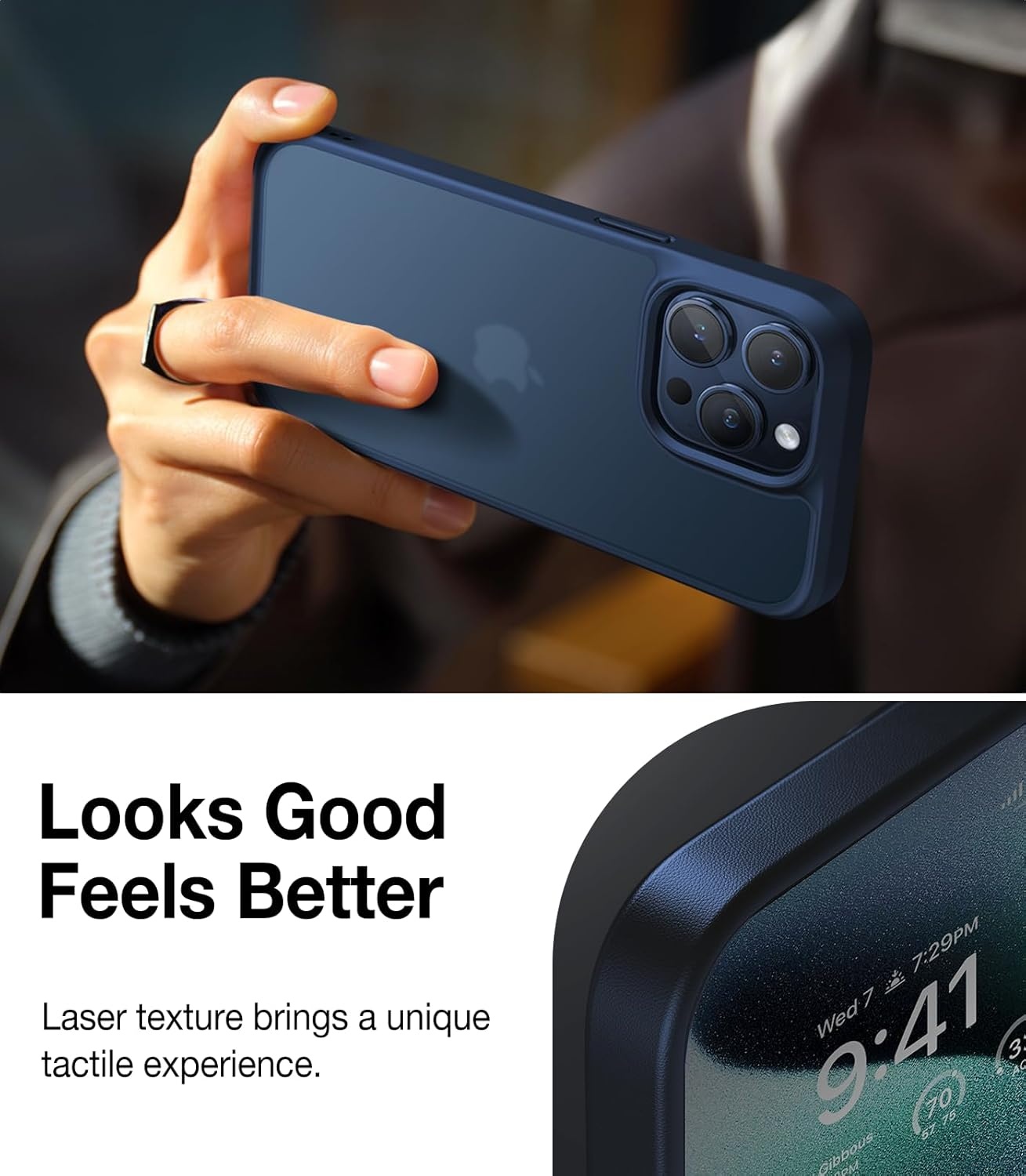 image:imageTORRAS Shockproof for iPhone 17 Pro Max Case with Camera Control Button 12FT Military Grade Drop Protection Enhanced Grip amp Soft Touch Translucent Slim 17 Pro Max Case 3 colors Buttons Deep BlueBlue
