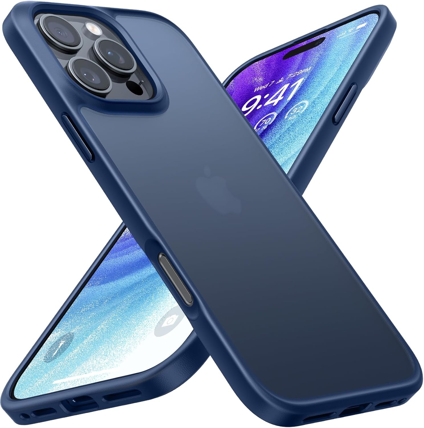 image:imageTORRAS Shockproof for iPhone 17 Pro Max Case with Camera Control Button 12FT Military Grade Drop Protection Enhanced Grip amp Soft Touch Translucent Slim 17 Pro Max Case 3 colors Buttons Deep BlueBlue