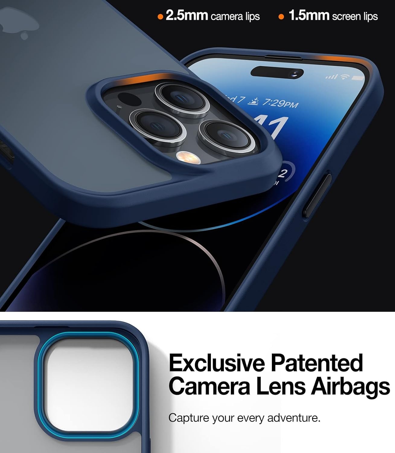 image:imageTORRAS Shockproof for iPhone 17 Pro Max Case with Camera Control Button 12FT Military Grade Drop Protection Enhanced Grip amp Soft Touch Translucent Slim 17 Pro Max Case 3 colors Buttons Deep BlueBlue