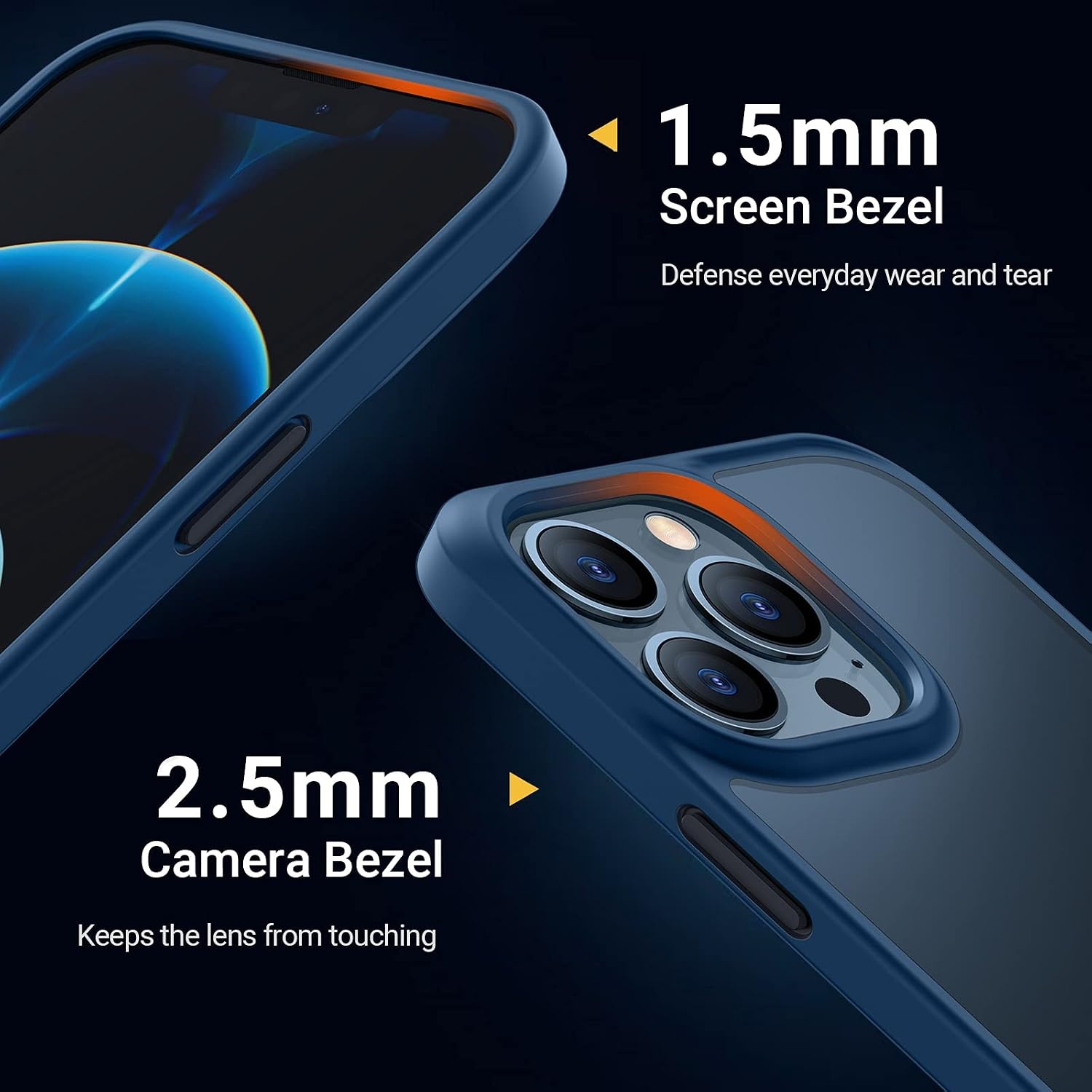 image:imageTORRAS Shockproof for iPhone 17 Pro Max Case with Camera Control Button 12FT Military Grade Drop Protection Enhanced Grip amp Soft Touch Translucent Slim 17 Pro Max Case 3 colors Buttons Deep BlueBlue