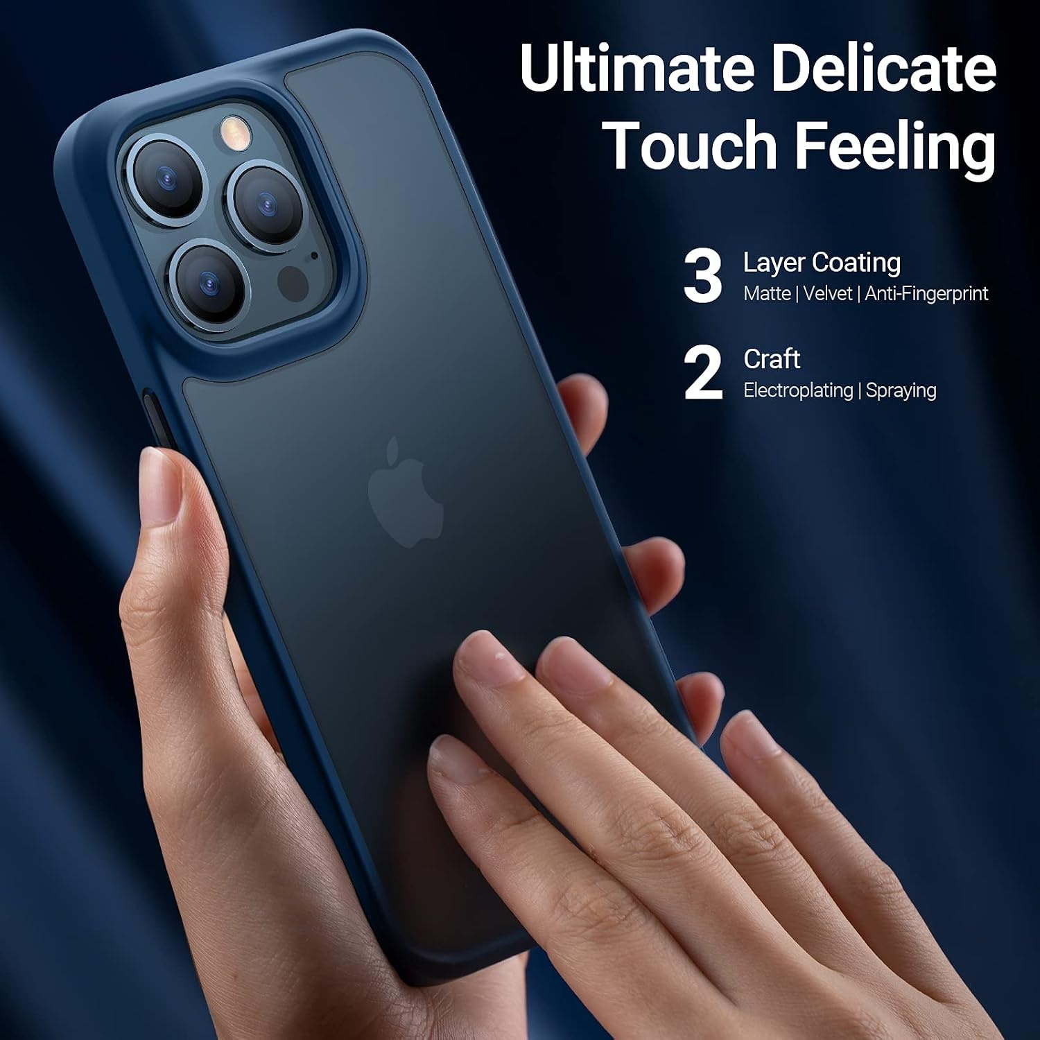 image:imageTORRAS Shockproof for iPhone 17 Pro Max Case with Camera Control Button 12FT Military Grade Drop Protection Enhanced Grip amp Soft Touch Translucent Slim 17 Pro Max Case 3 colors Buttons Deep BlueBlue