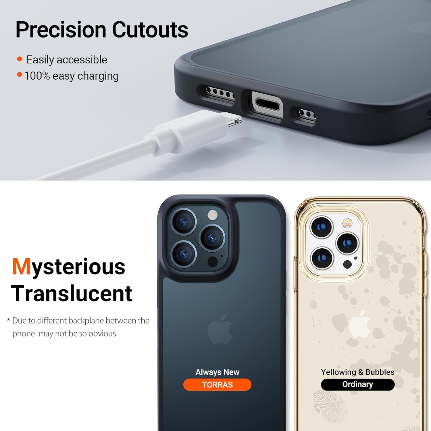 image:imageTORRAS Shockproof for iPhone 17 Pro Max Case with Camera Control Button 12FT Military Grade Drop Protection Enhanced Grip amp Soft Touch Translucent Slim 17 Pro Max Case 3 colors Buttons Deep BlueBlack