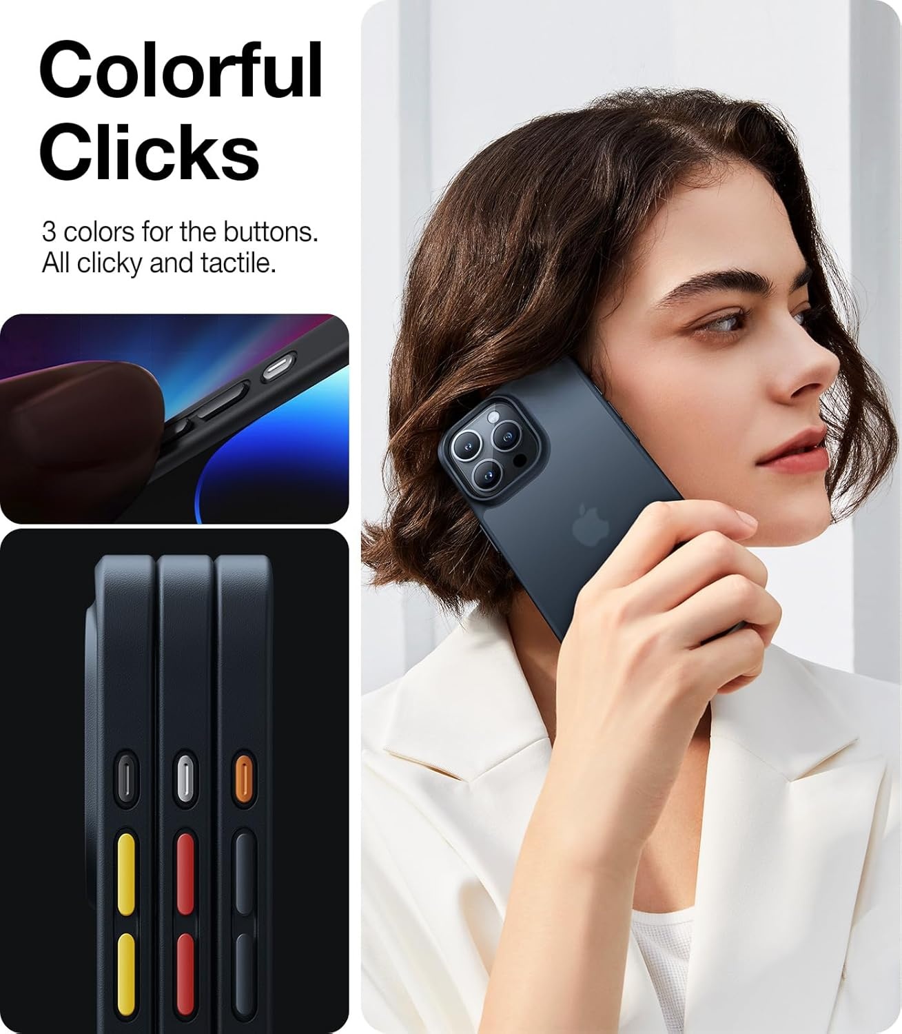 image:imageTORRAS Shockproof for iPhone 17 Pro Max Case with Camera Control Button 12FT Military Grade Drop Protection Enhanced Grip amp Soft Touch Translucent Slim 17 Pro Max Case 3 colors Buttons Deep BlueBlack