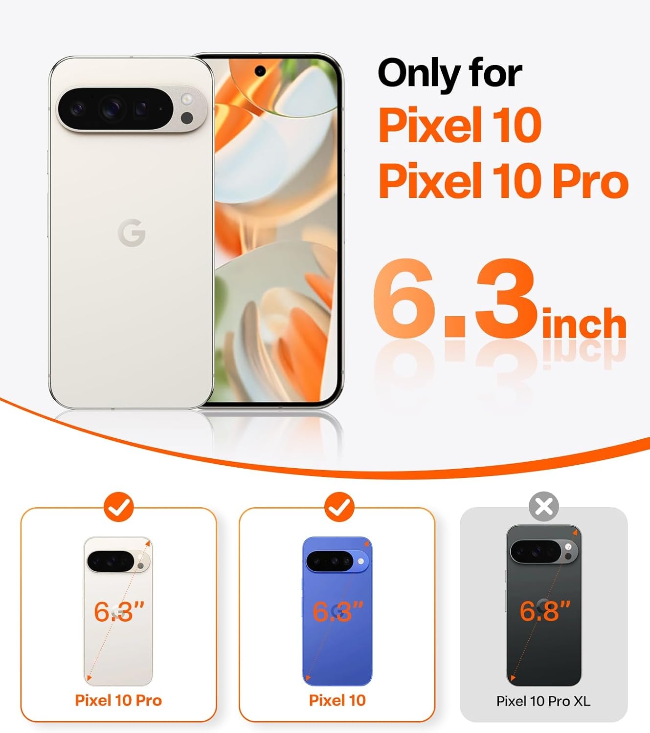 image:imageTORRAS Slim for Google Pixel 10 Pro XL Case Clear Fit for MagSafe Open Edge Frame Phone Case for Pixel 10 Pro XL with Stand Ultra Thin Minimalist Never Yellowing Shockproof Corner Cover ClearClear