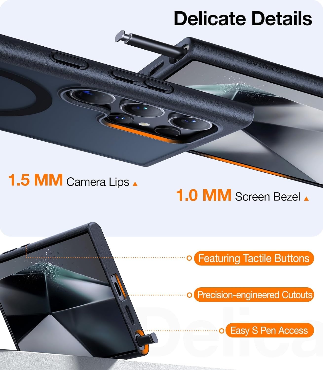 image:imageTORRAS Strong Magnetic amp Seamless Stand for Samsung Galaxy S25 Plus Case Fit for MagSafe MilGrade Drop Protection Kickstand for Samsung Galaxy S25 Plus Case AntiYellowing Diamond ClearBlack