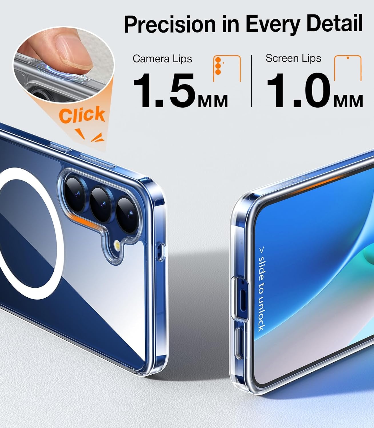 image:imageTORRAS Strong Magnetic amp Seamless Stand for Samsung Galaxy S25 Plus Case Fit for MagSafe MilGrade Drop Protection Kickstand for Samsung Galaxy S25 Plus Case AntiYellowing Diamond ClearClear