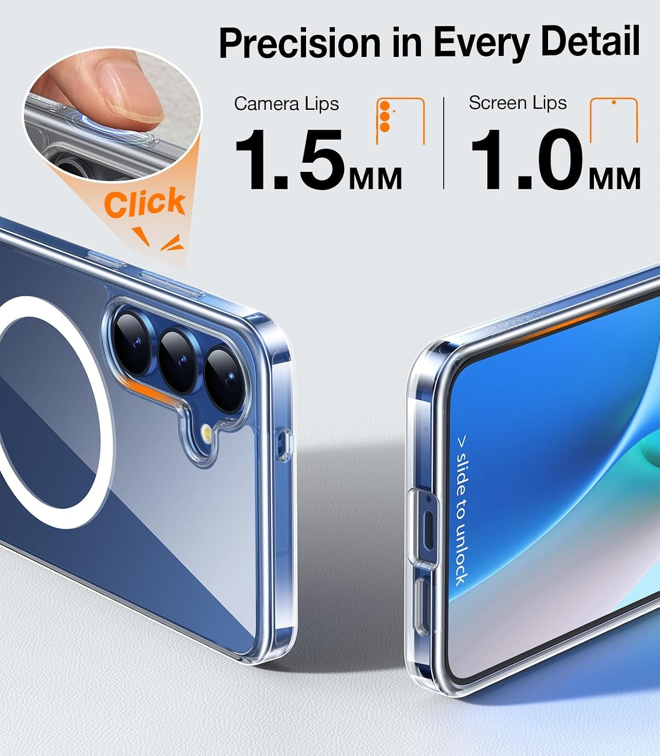 image:imageTORRAS Strong Magnetic amp Seamless Stand for Samsung Galaxy S25 Plus Case Fit for MagSafe MilGrade Drop Protection Kickstand for Samsung Galaxy S25 Plus Case AntiYellowing Diamond ClearClear