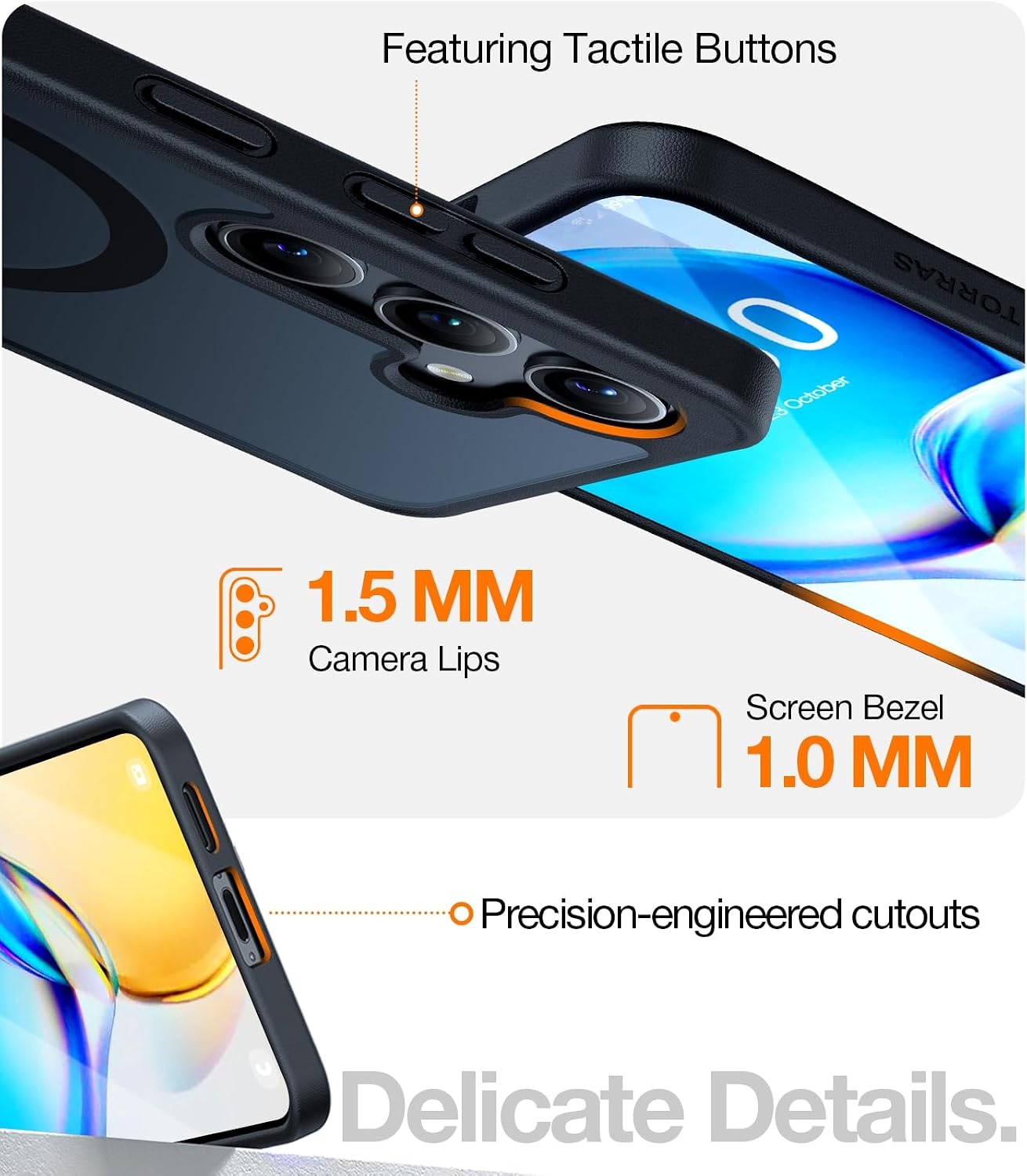 image:imageTORRAS Strong Magnetic amp Seamless Stand for Samsung Galaxy S25 Plus Case Fit for MagSafe MilGrade Drop Protection Kickstand for Samsung Galaxy S25 Plus Case AntiYellowing Diamond ClearBlack