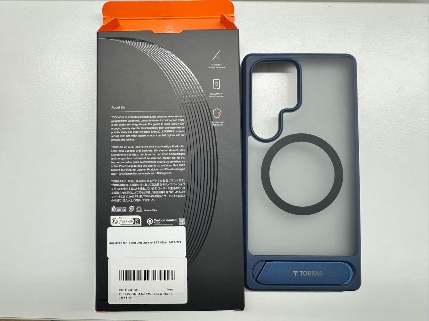 image:imageTORRAS Strong Magnetic amp Seamless Stand for Samsung Galaxy S25 Plus Case Fit for MagSafe MilGrade Drop Protection Kickstand for Samsung Galaxy S25 Plus Case AntiYellowing Diamond ClearNavy Blue
